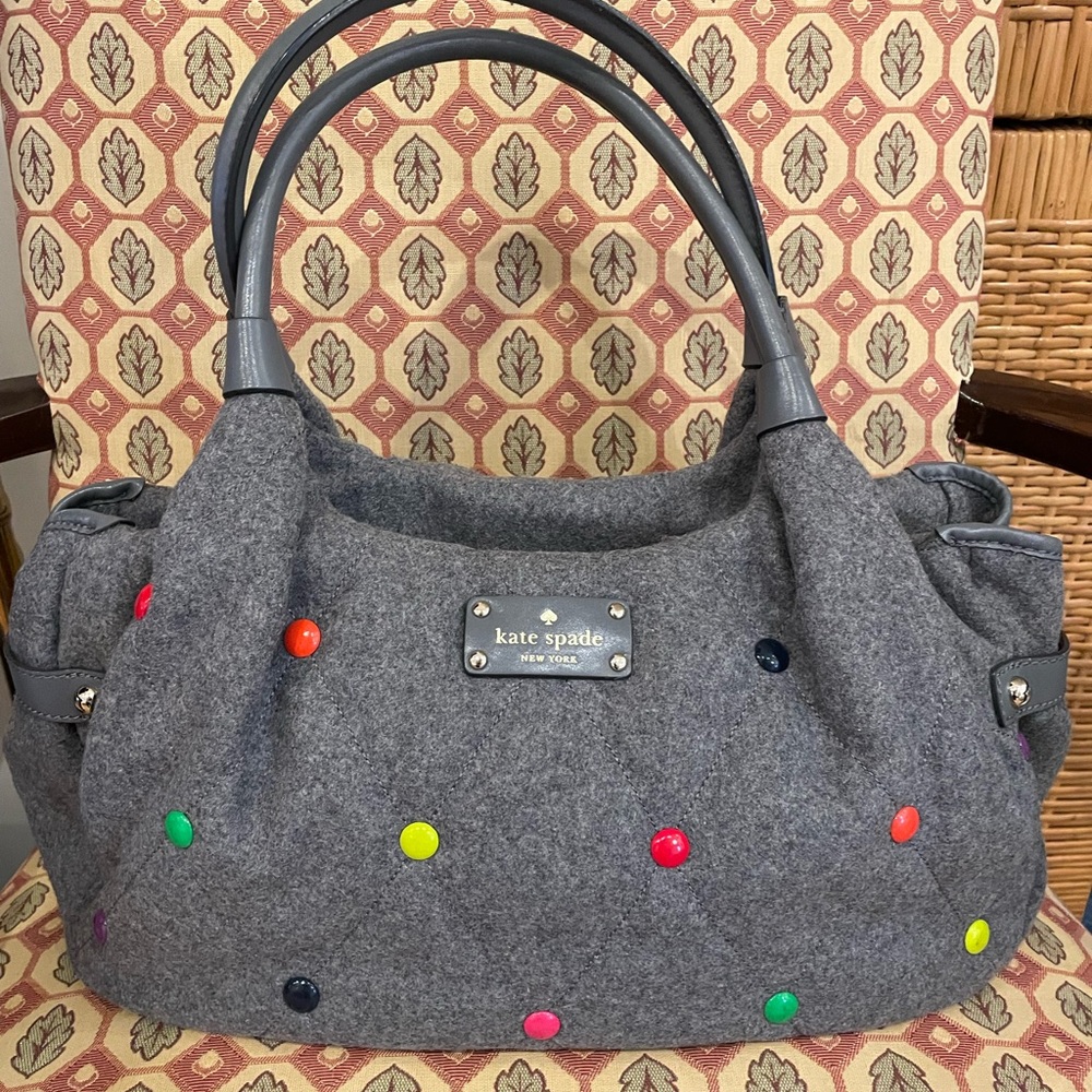 Kate Spade Gray Fabric tote bag